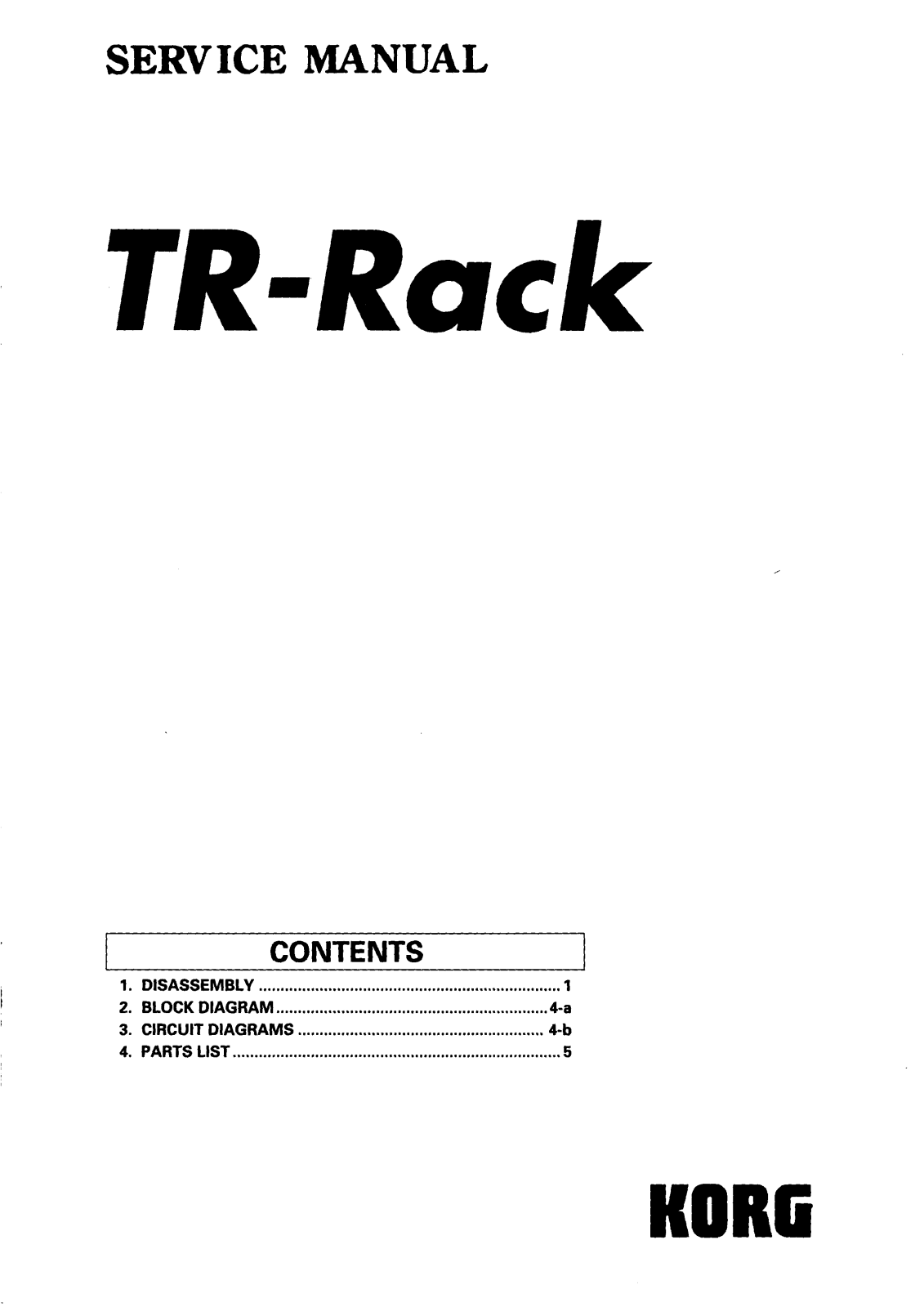 Korg TR-Rack Service Manual