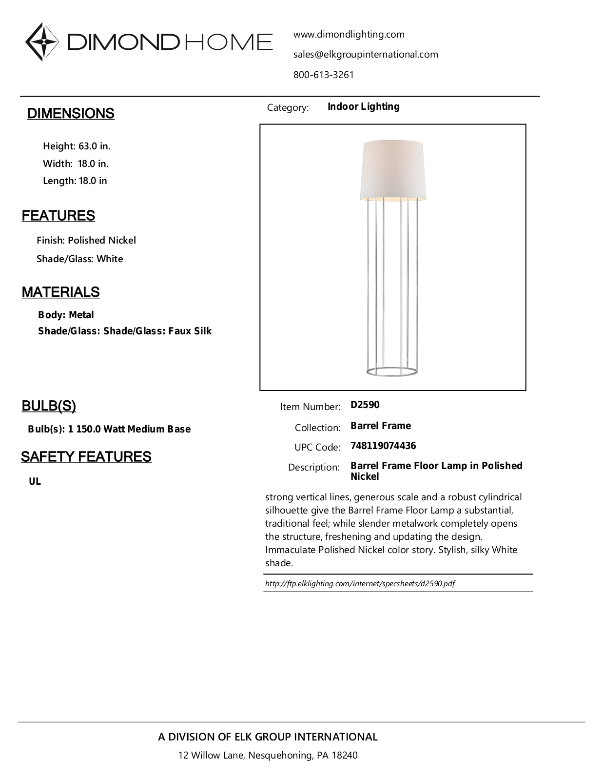 ELK Home D2590 User Manual