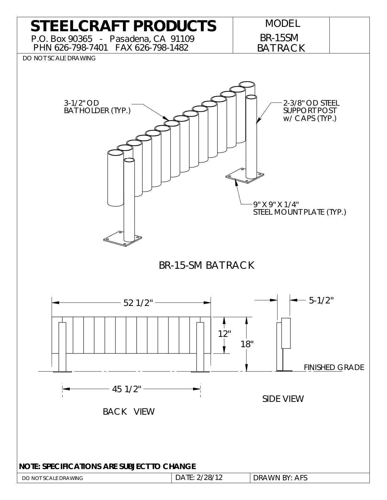 LA STEELCRAFT BR-15SM User Manual