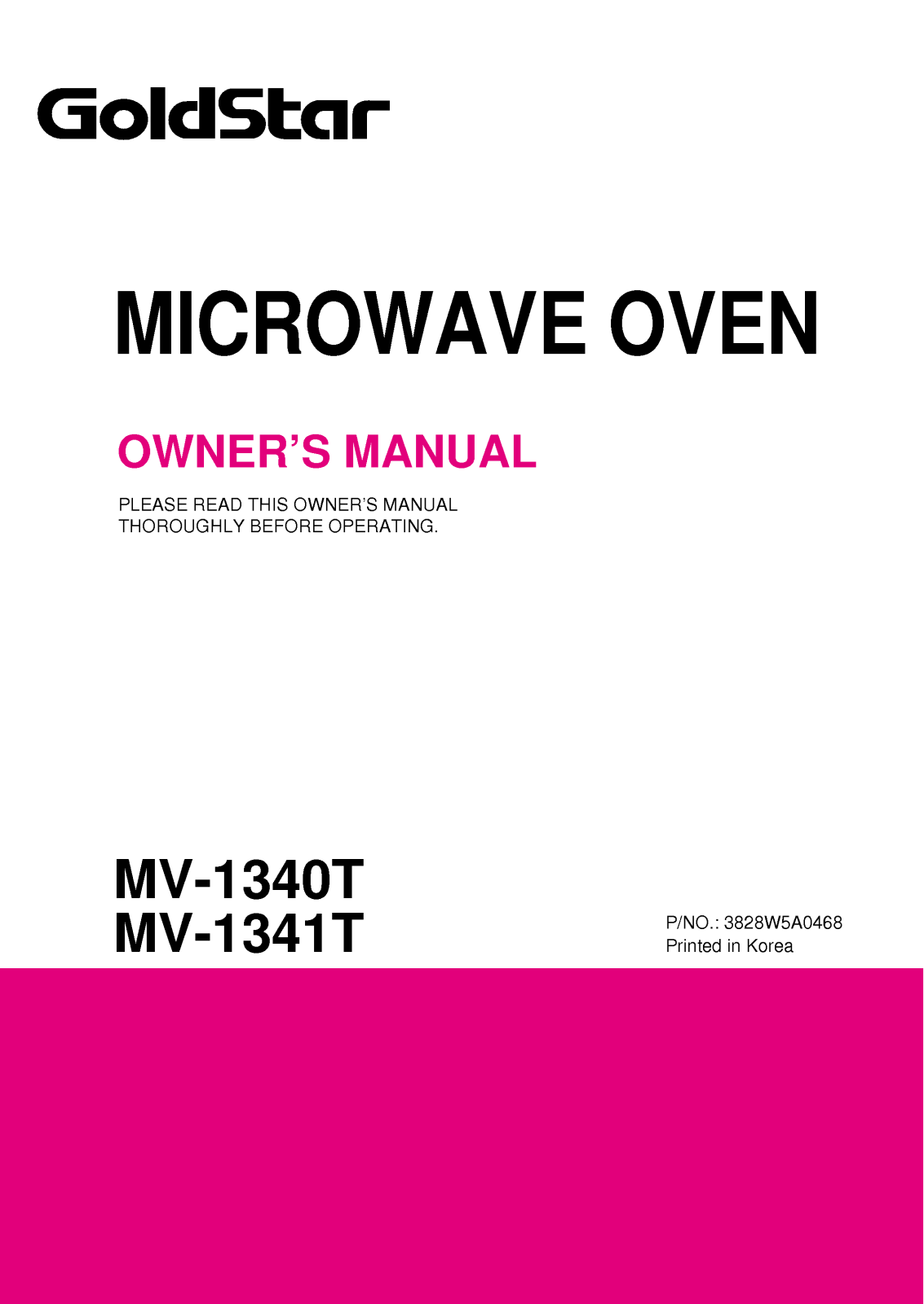 LG MV-1340T User Manual