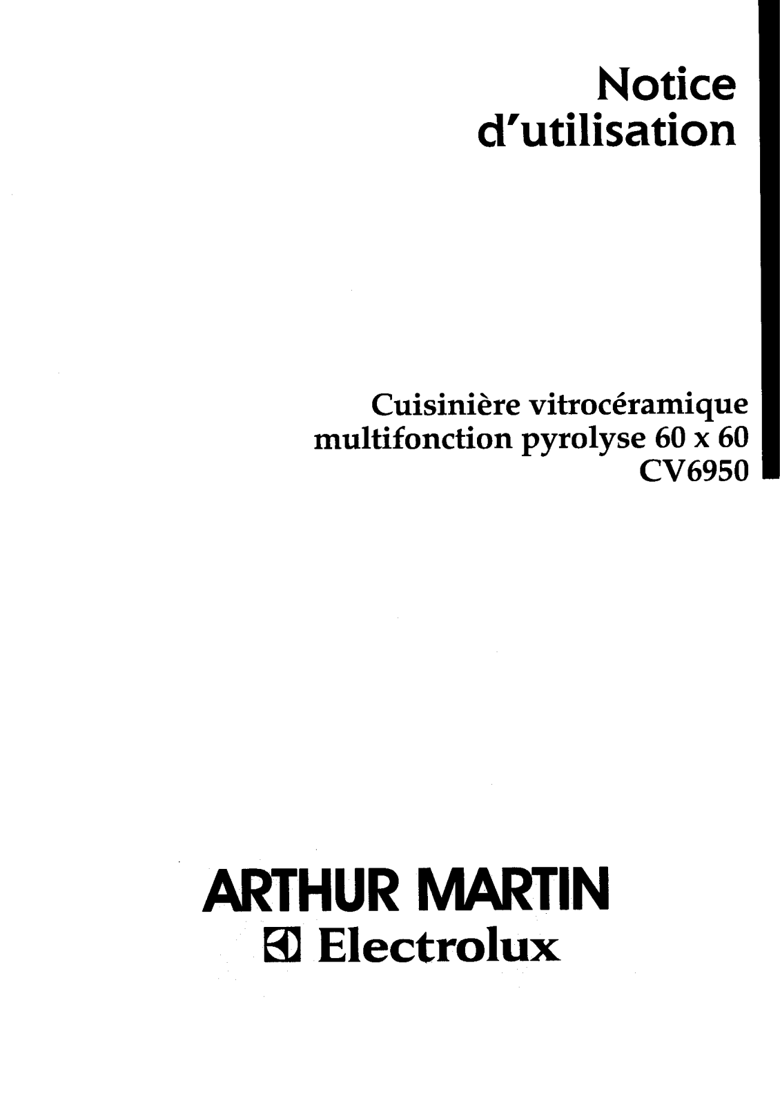 Arthur martin CV6950 User Manual