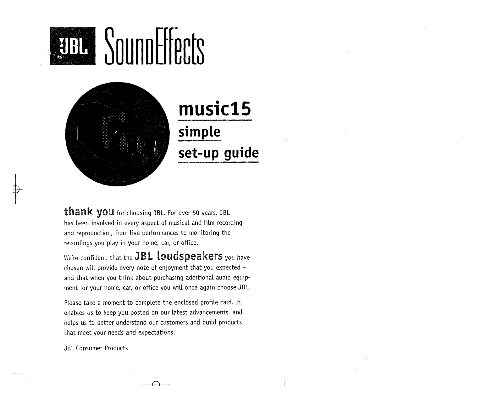 JBL MUSIC 15 User Manual