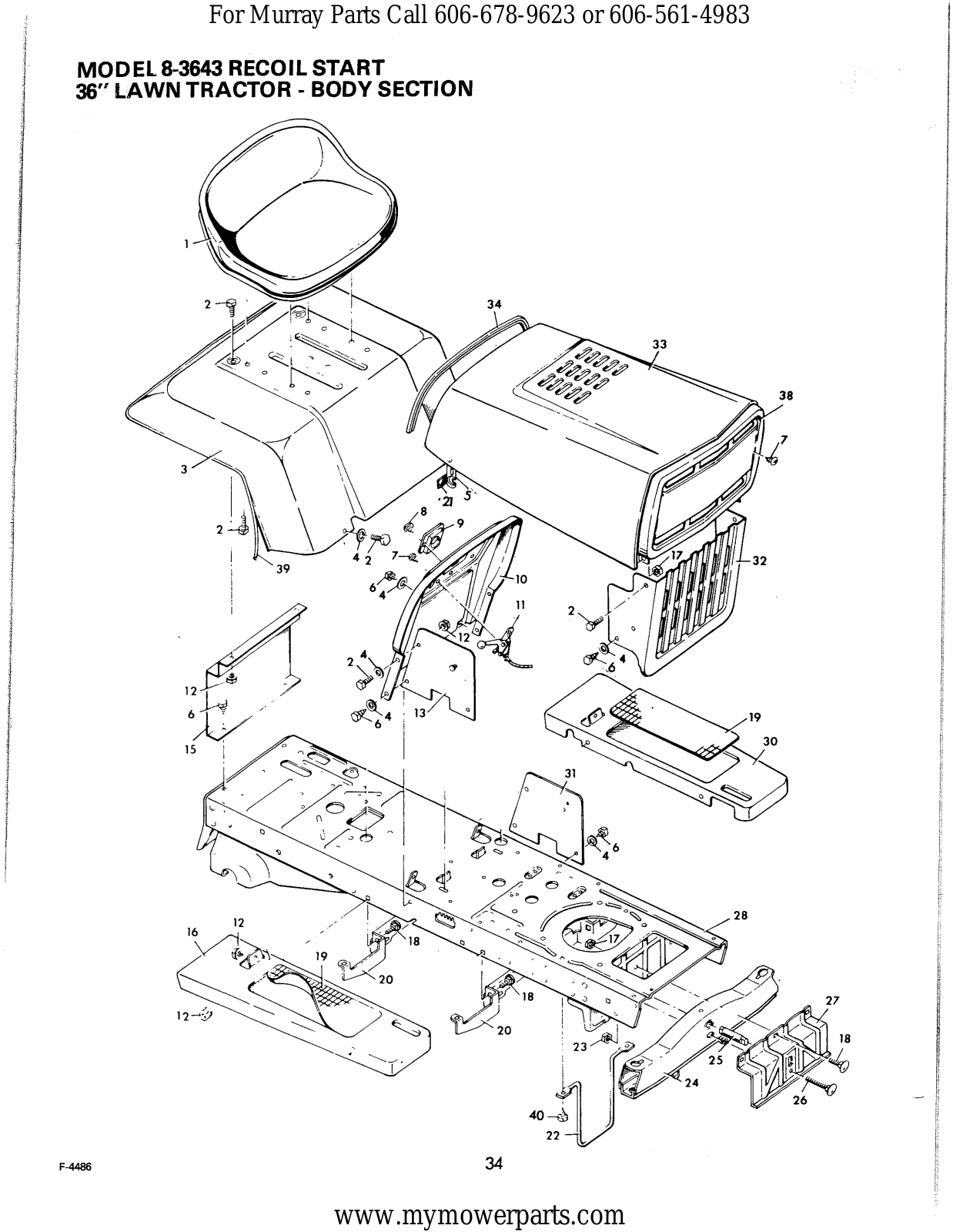 Murray 78-3643 Parts List