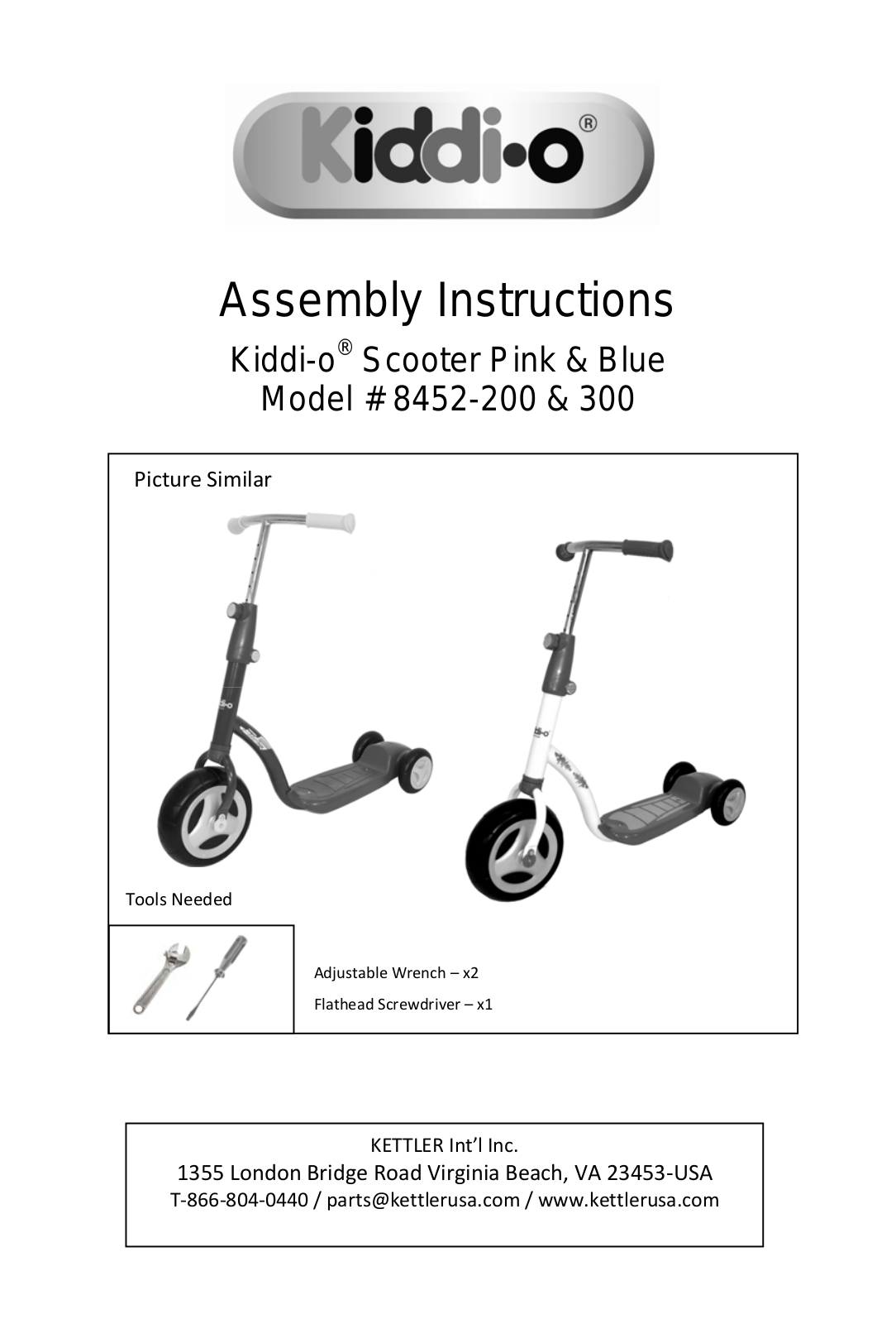 Kettler 8452-200, 8452-300 User Manual