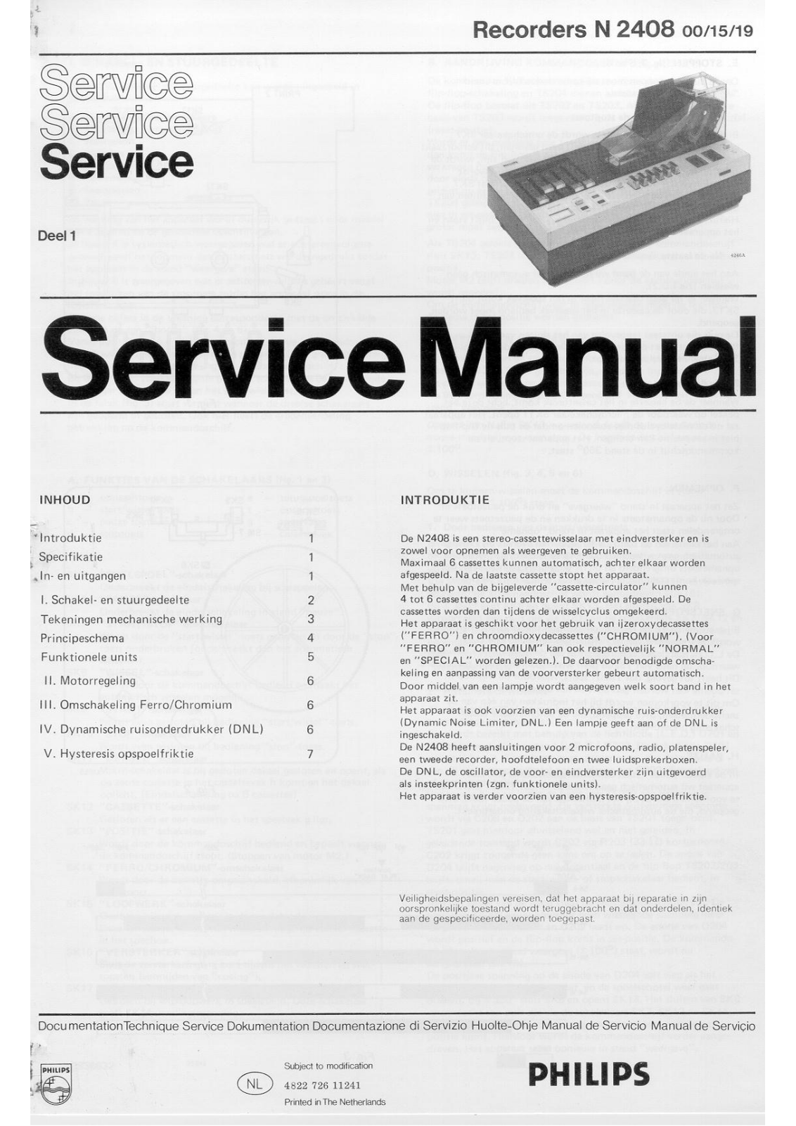 Philips N-2408 Service Manual