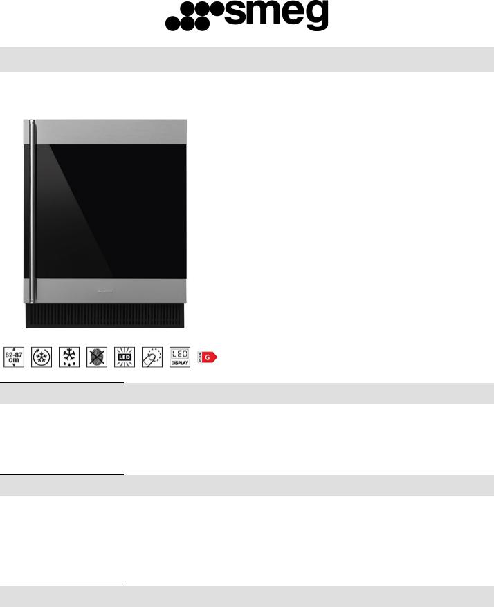 Smeg CVI338RX3 Product Information Sheet