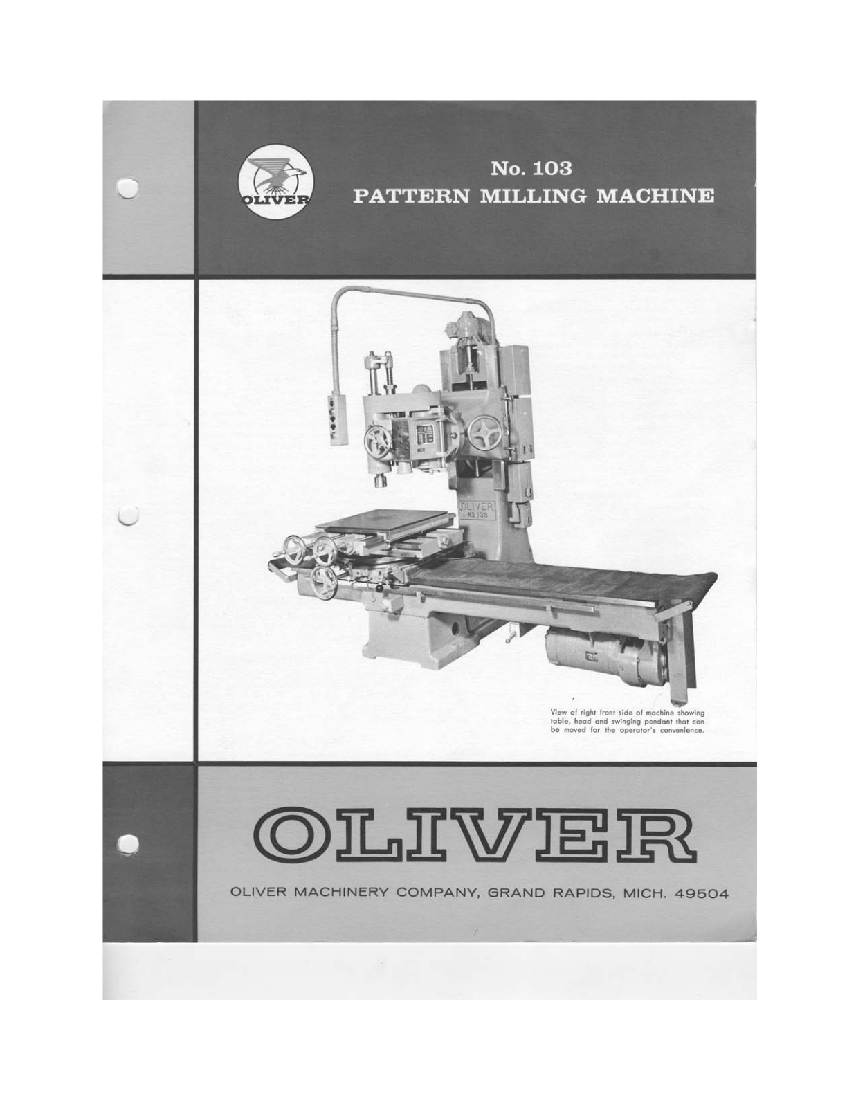 Oliver Machinery No. 103 Pattern Milling Machine Other - ManualMachine.com