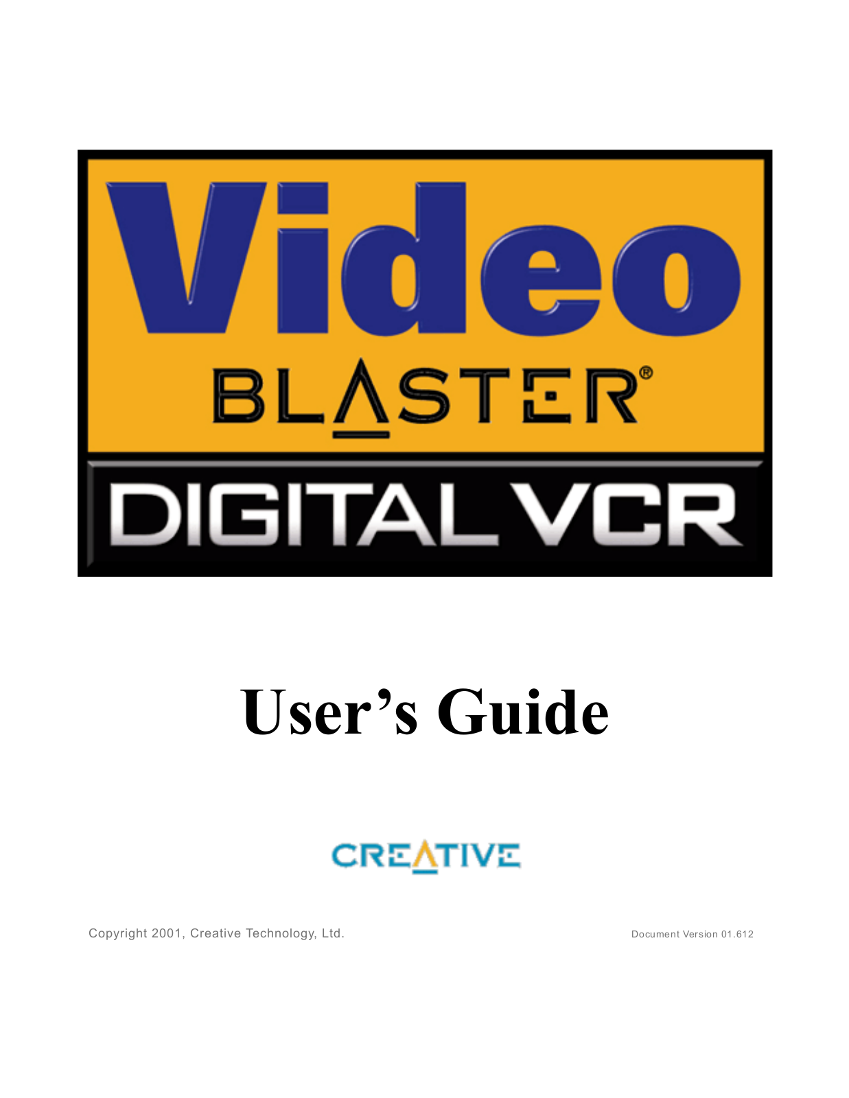 Creative Video Blaster Digital VCR User Manual