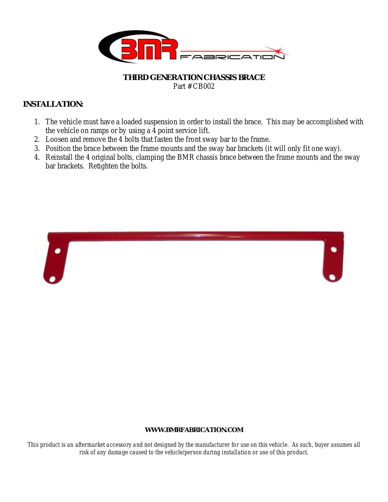 BMR Suspension CB002 User Manual