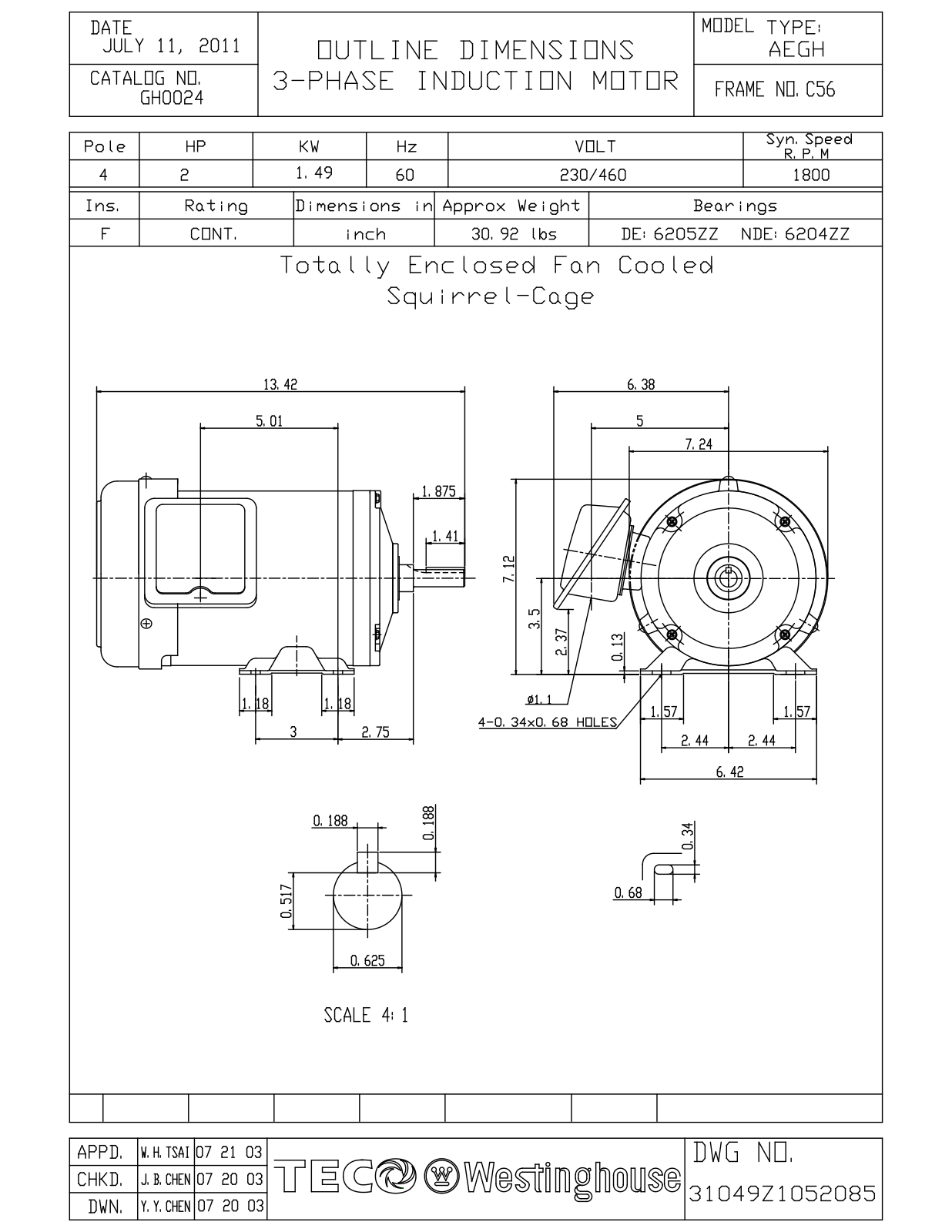 Datasheet GH0024 Reference Drawing (Teco) - ManualMachine.com