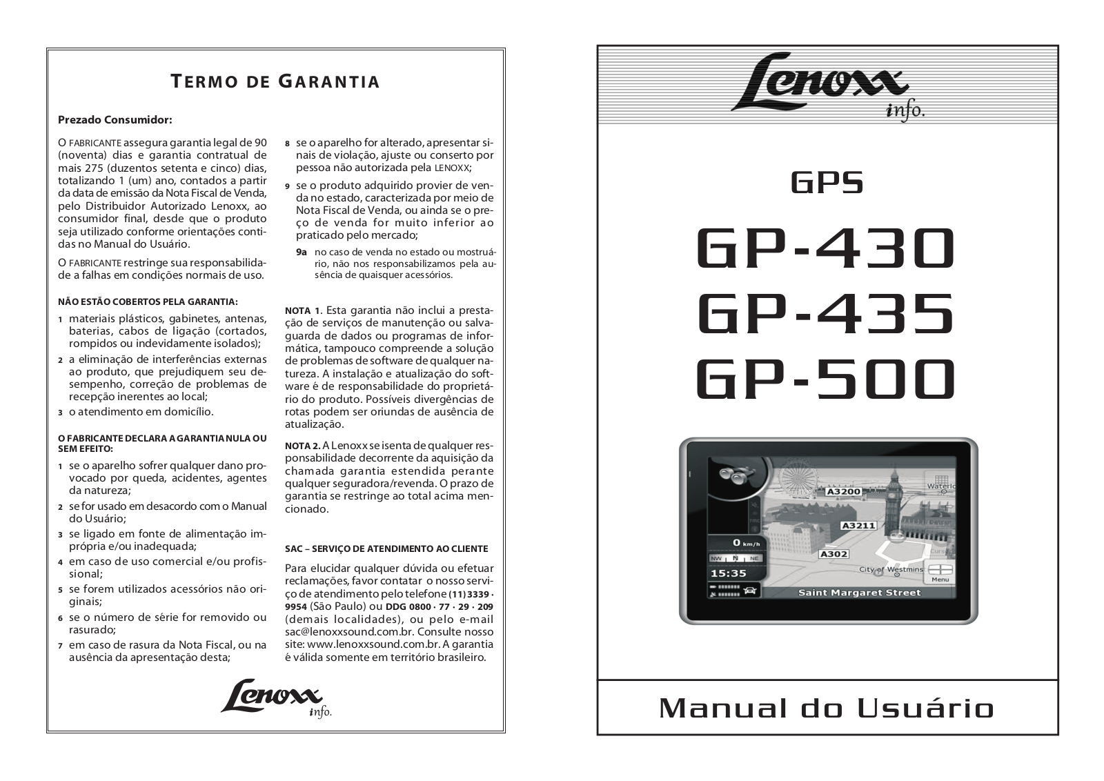 Lenoxx GP-430, GP-500, GP-435 User Manual