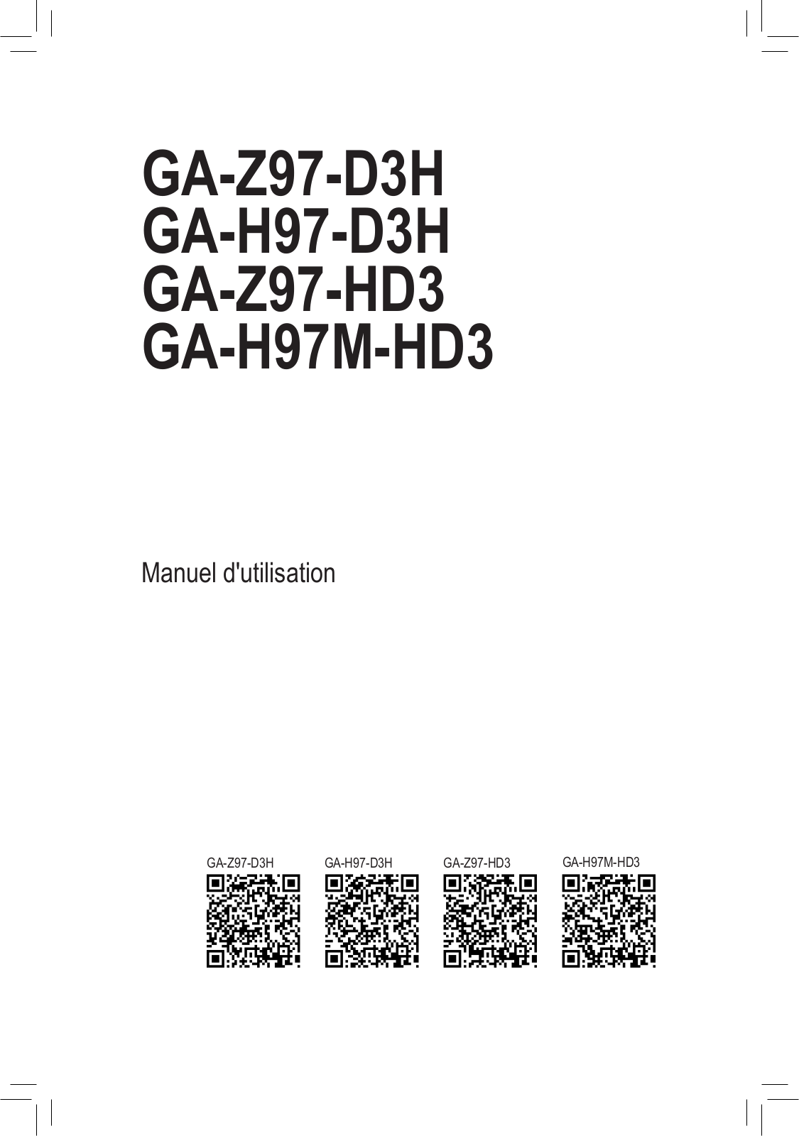 Gigabyte GA-Z97-HD3, GA-H97-D3H User Manual