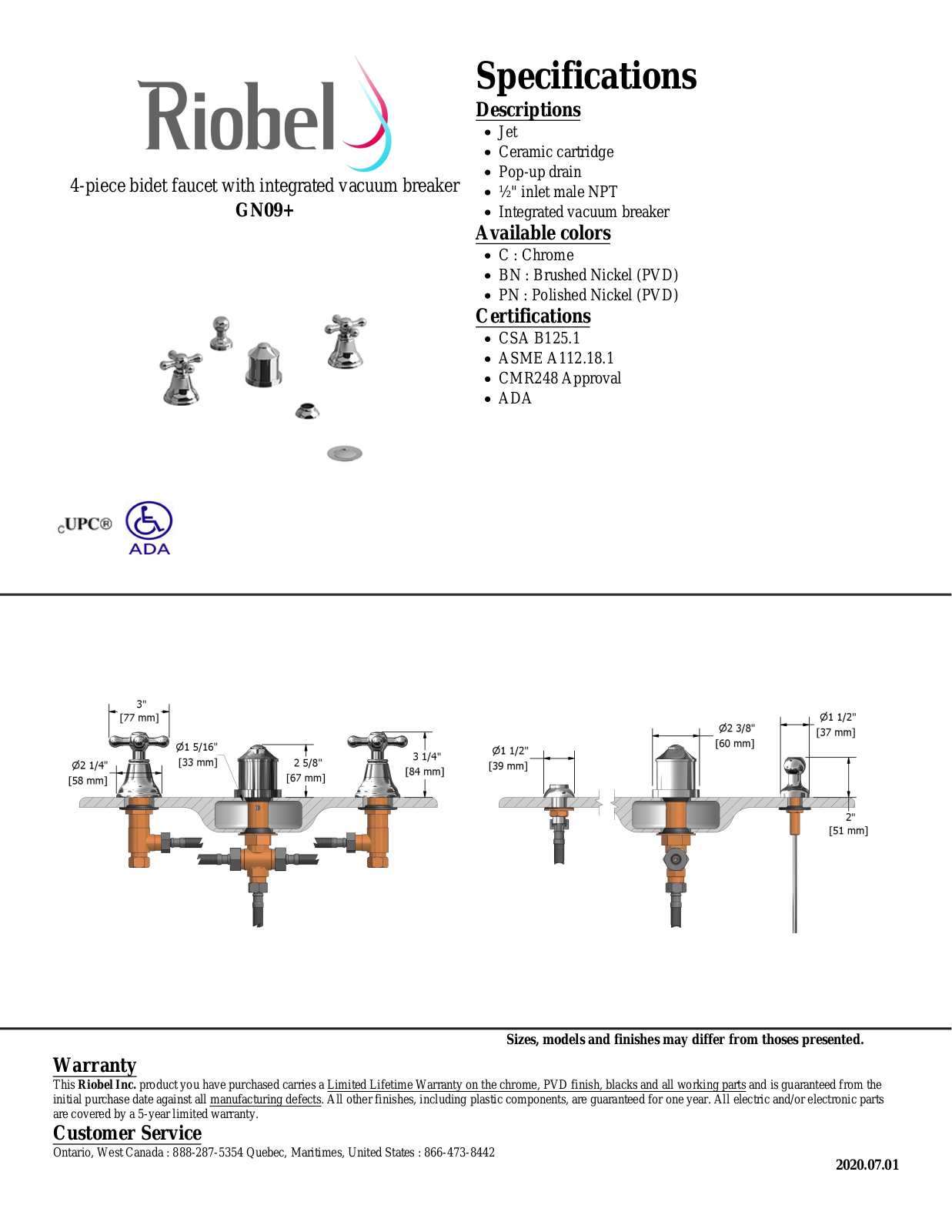 Riobel GN09C Specifications - ManualMachine.com