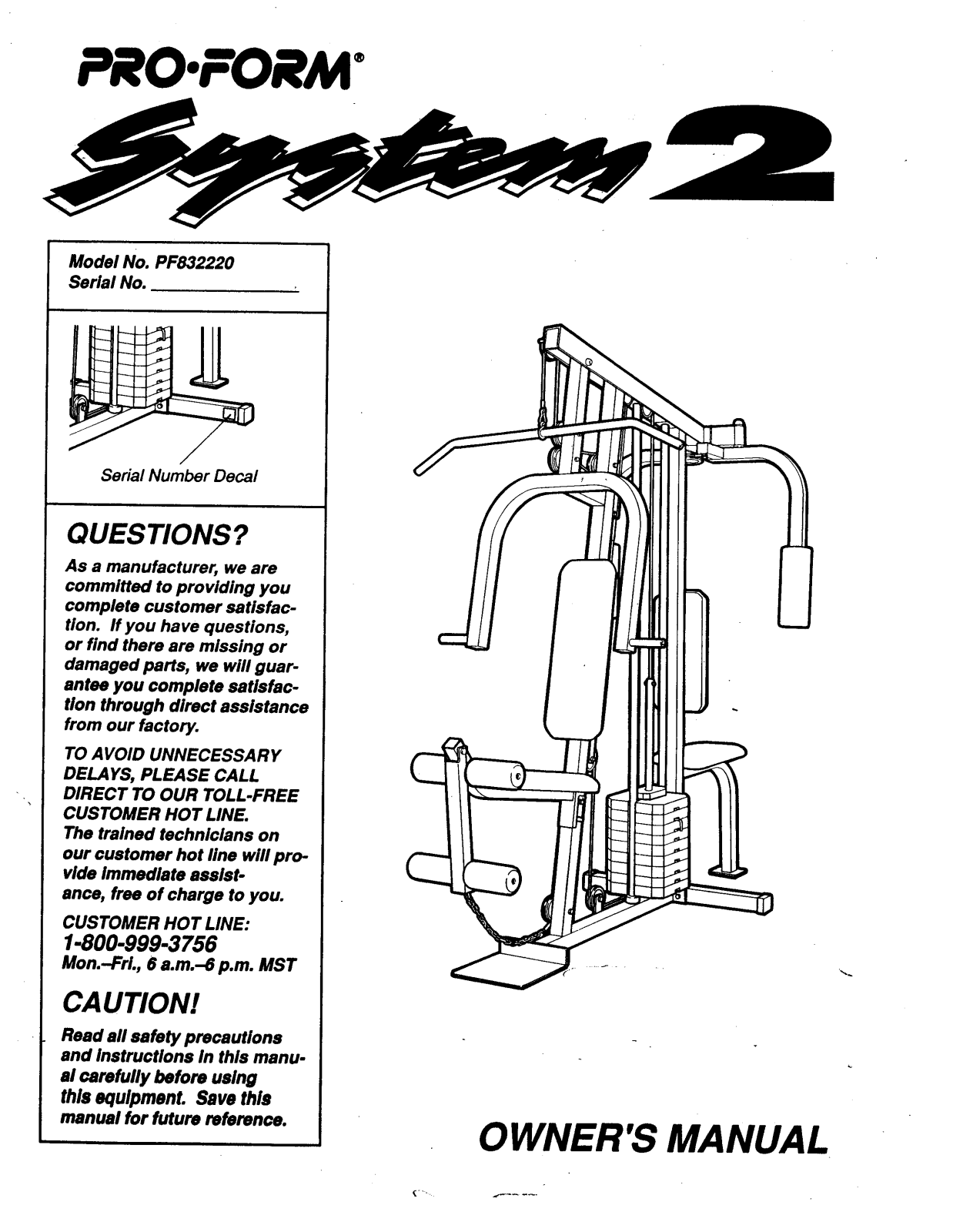 ProForm PF832220, PF832221 User Manual