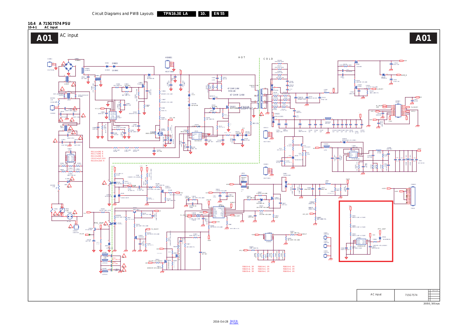 Philips 715G7574 PSU Schematic