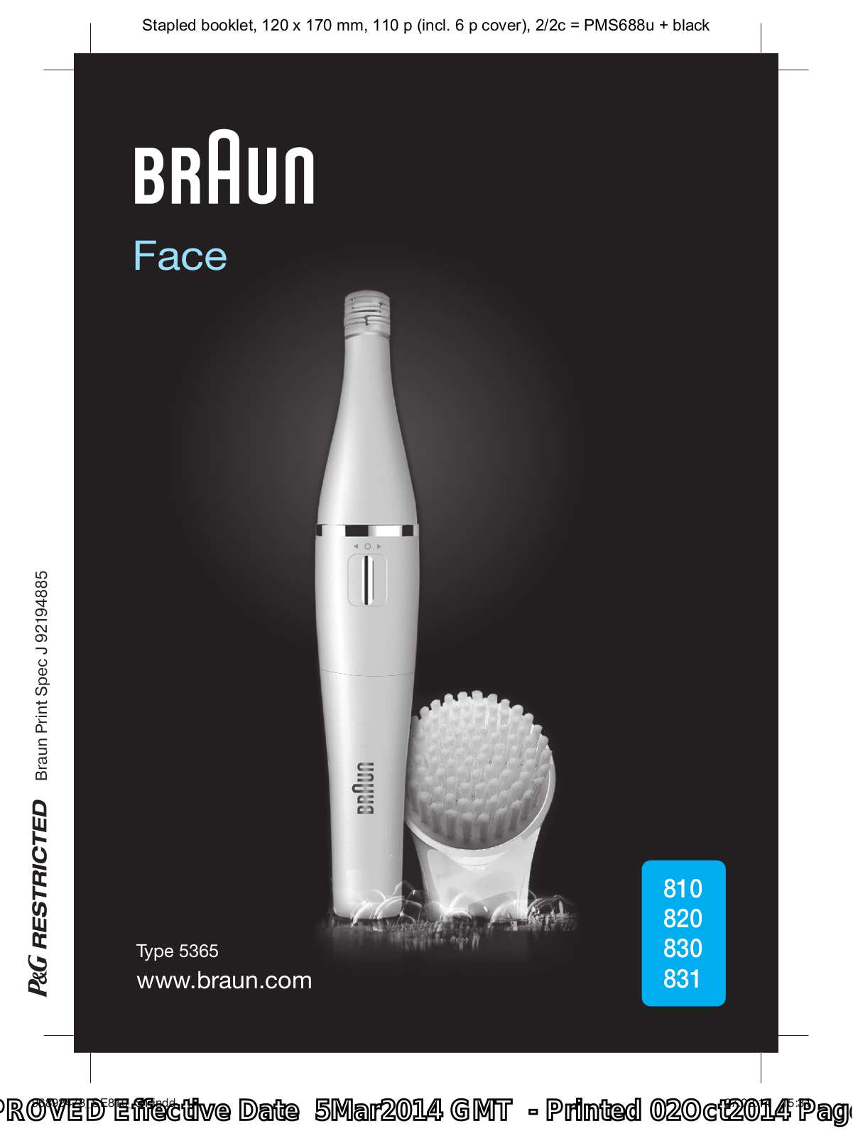 Braun 831, 820, 830, 810 User Manual