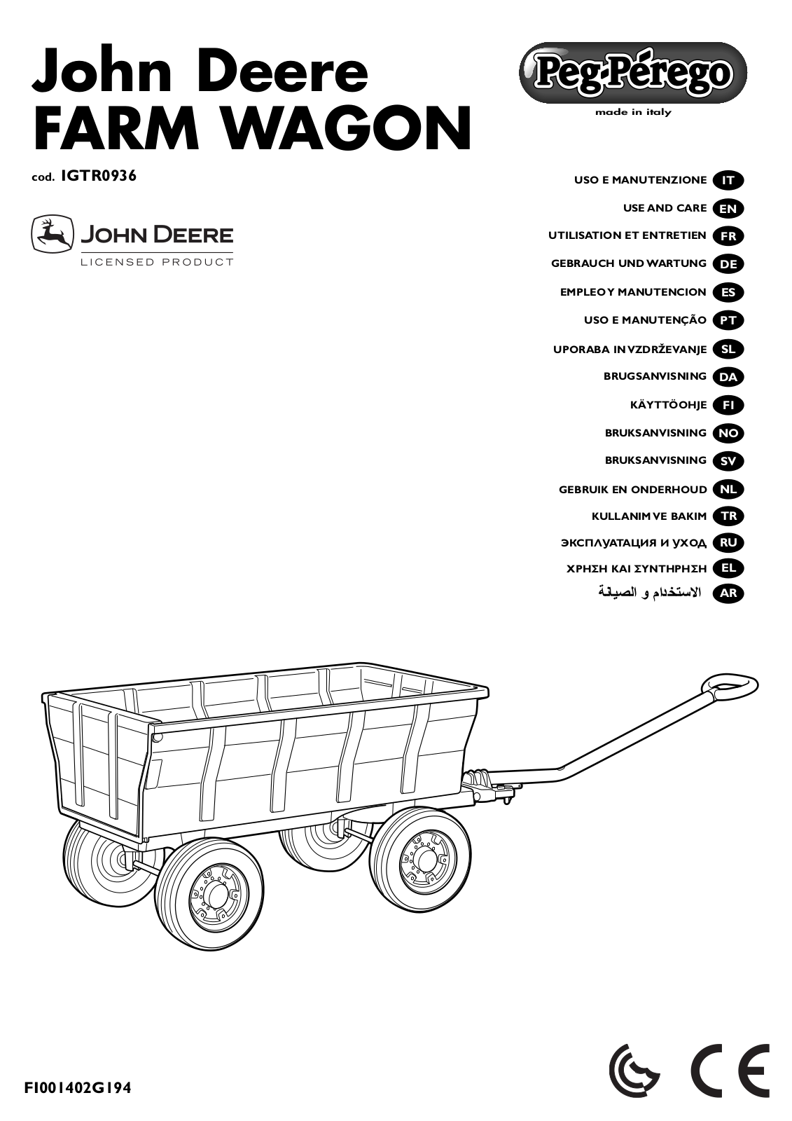 Peg-Perego John Deere FARM WAGON Use And Care Manual