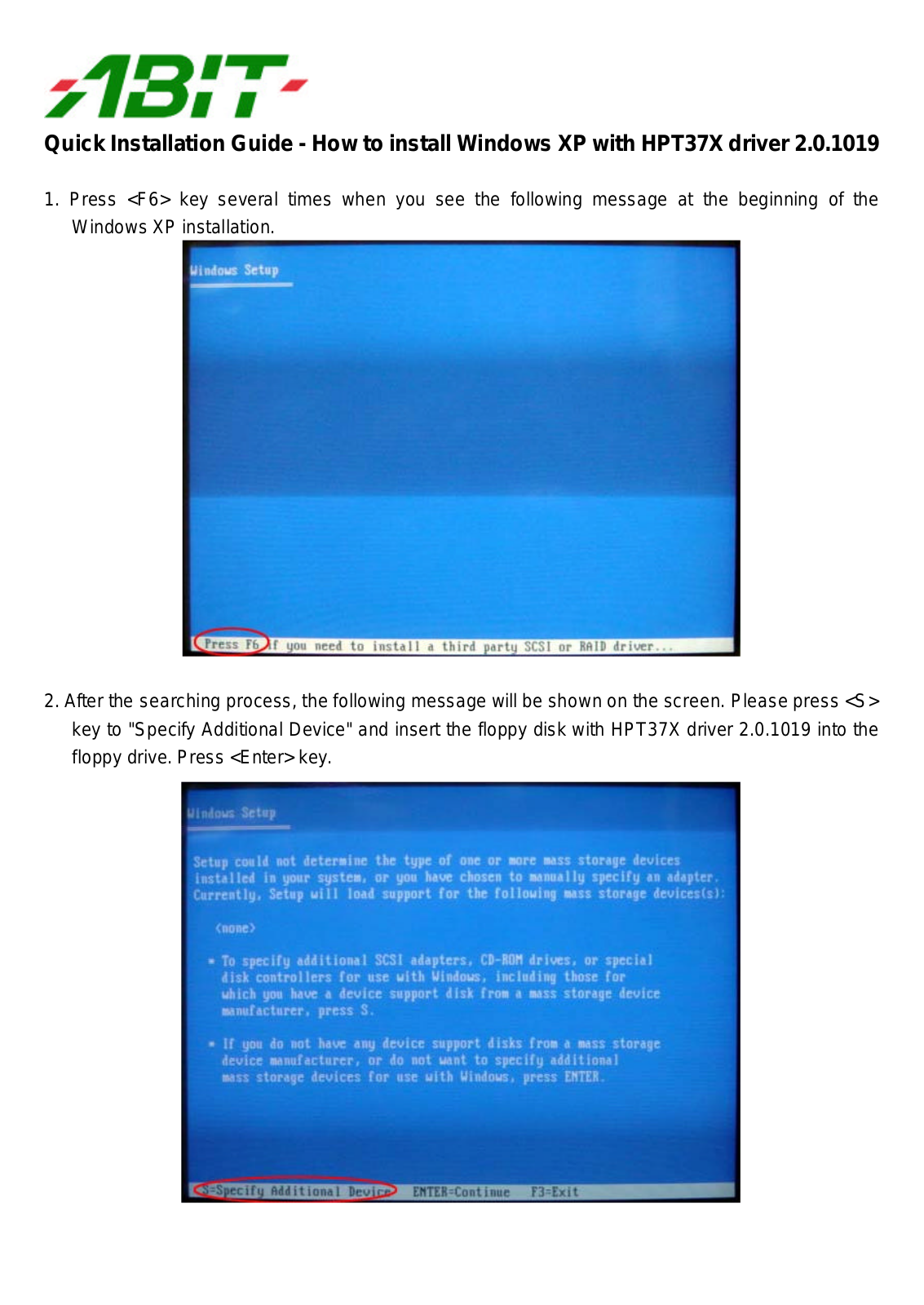 Abit WINXP User Manual