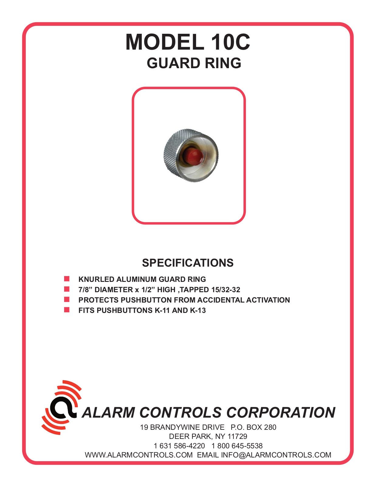 Alarm Controls 10C Specsheet