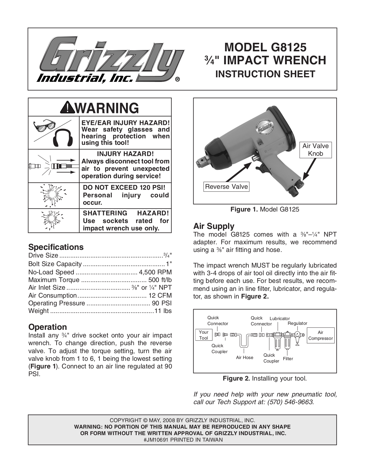 Grizzly G8125 User Manual