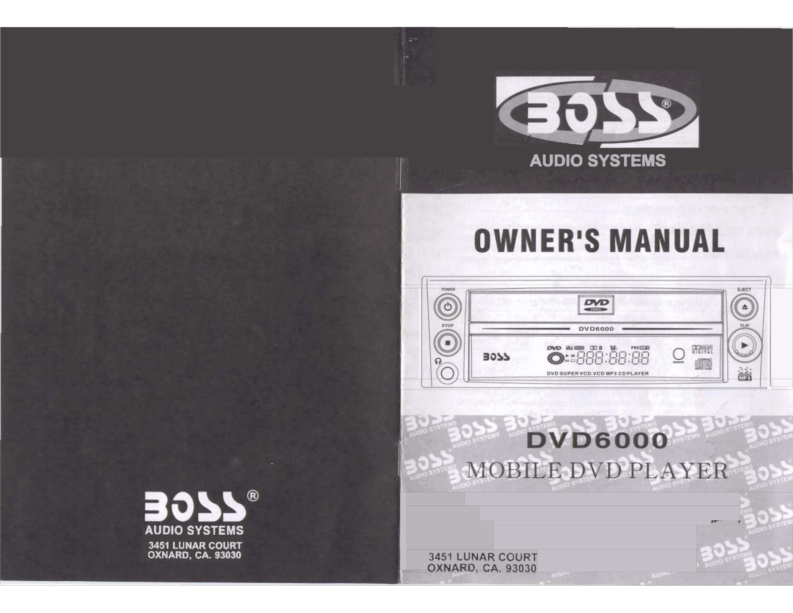 Boss Audio DVD-6000 User Manual