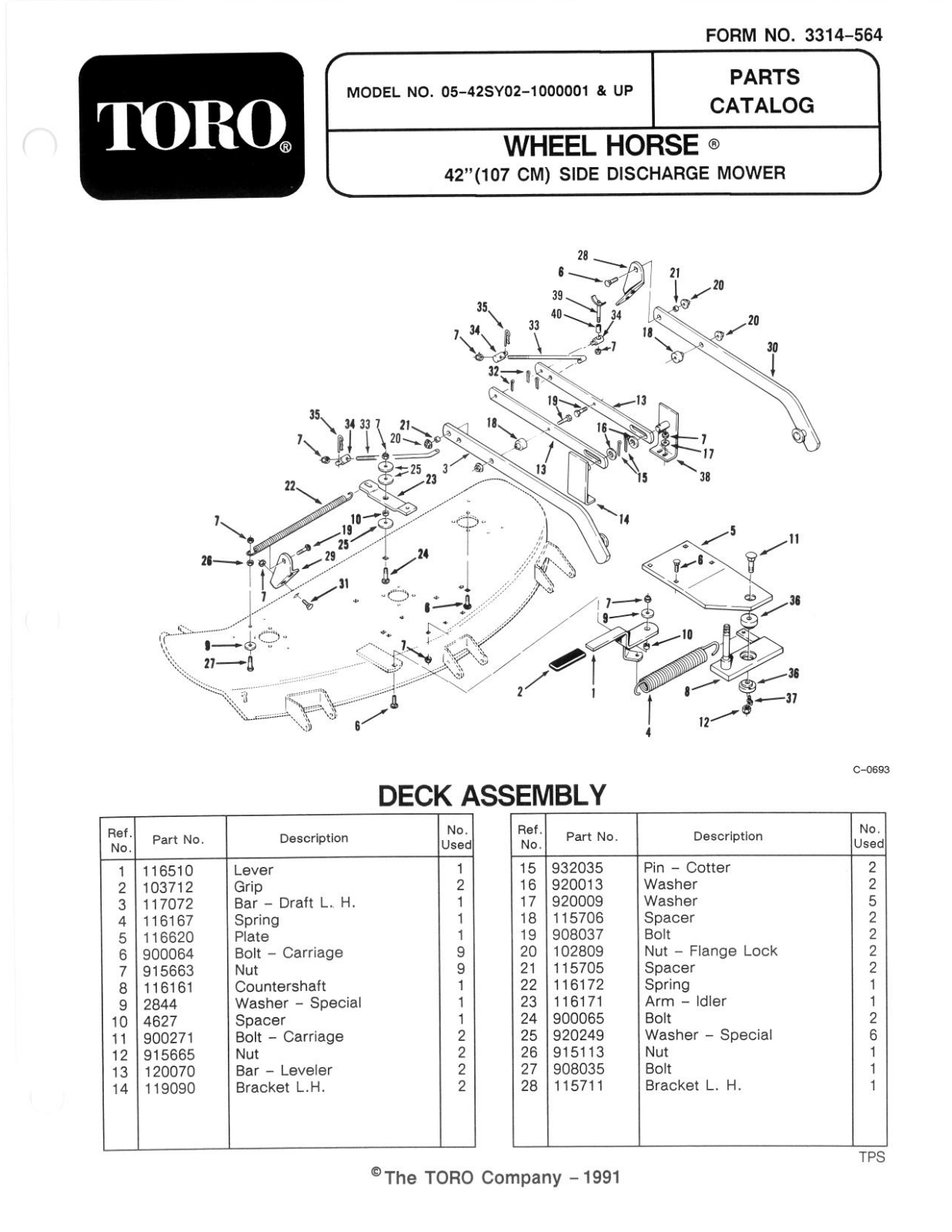 Toro 05-42SY02 Parts Catalogue