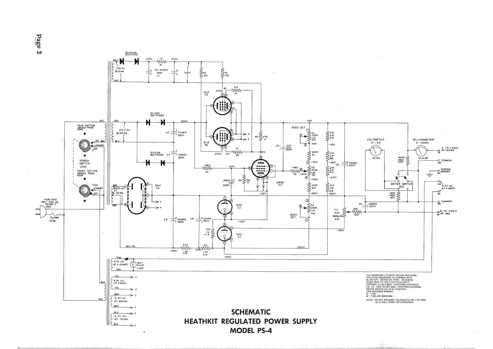 Heathkit ps 4 schematic