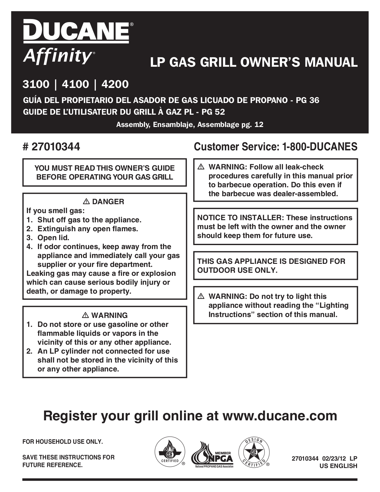 Ducane 3100, 4100, 4200 User Manual