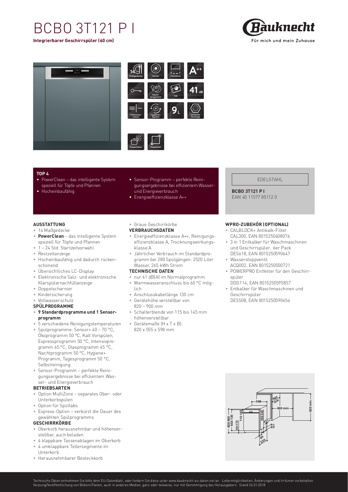 Bauknecht BCBO 3T121 P I User Manual