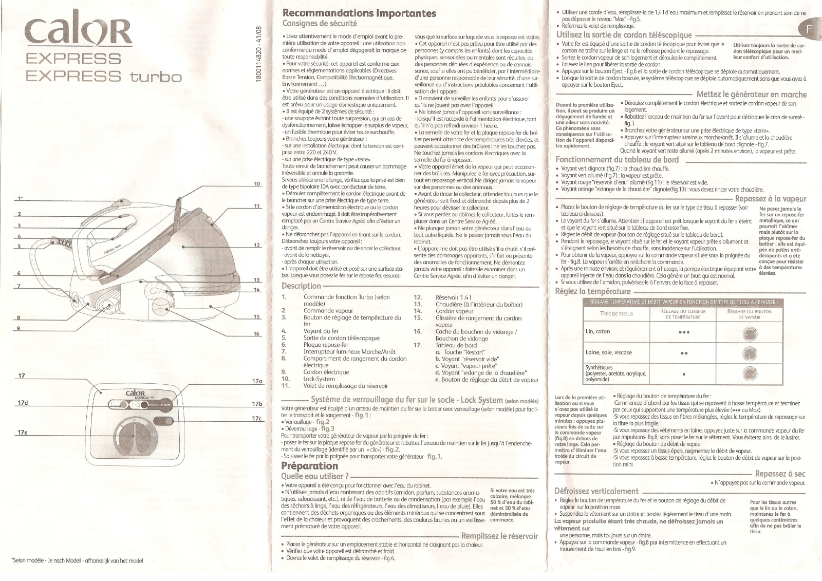 CALOR GV7150 User Manual