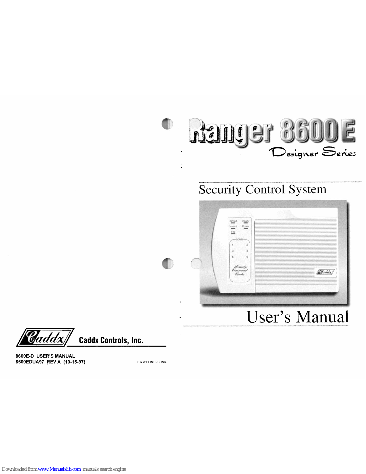 CADDX Ranger 8600E User Manual