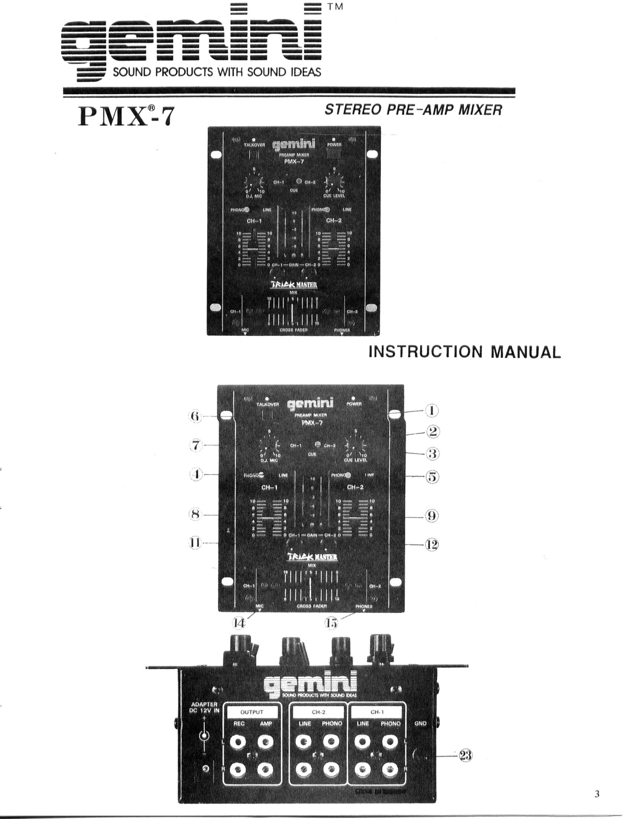 Gemini pmx-7 User Manual