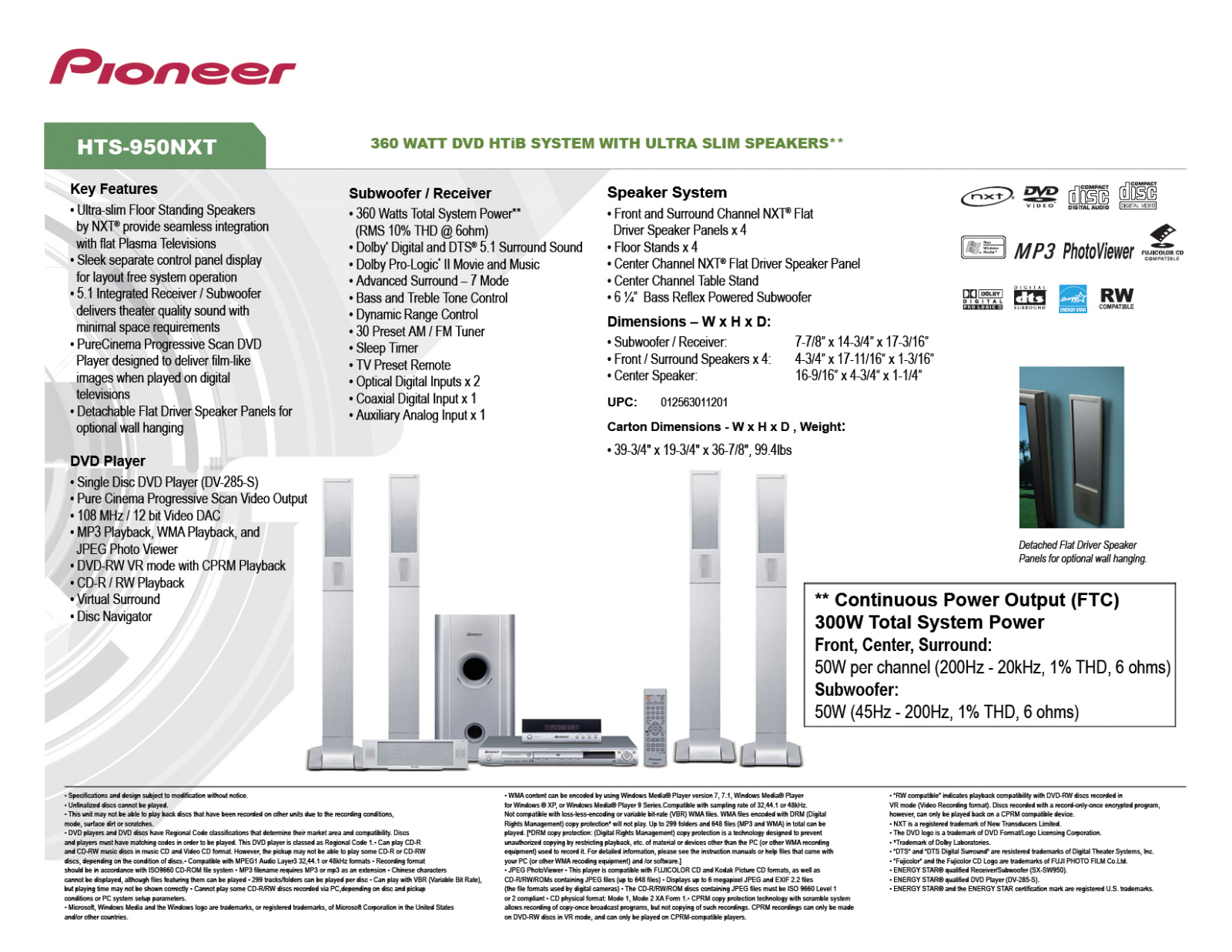 Pioneer HTS-950NXT User Manual