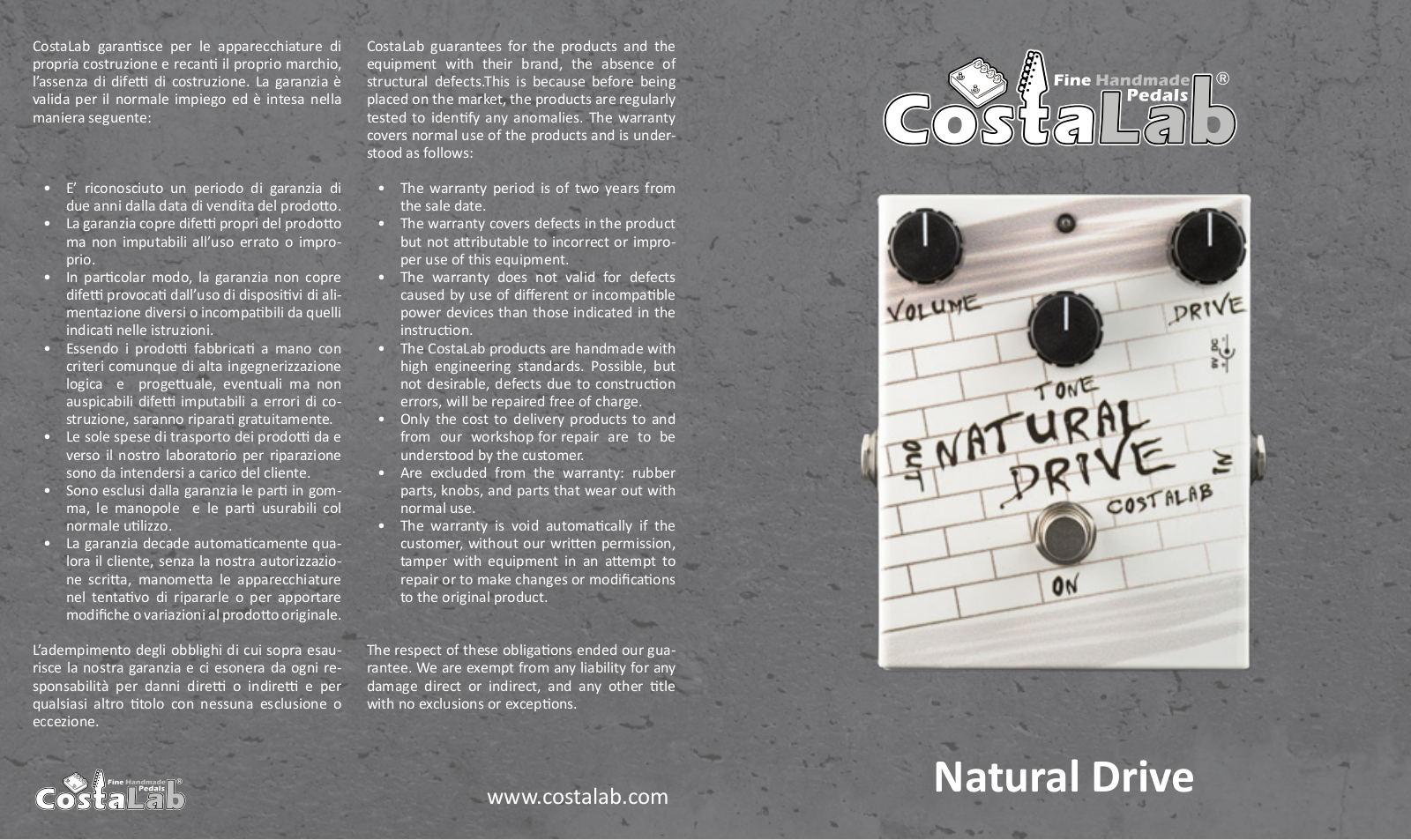 Costalab Natural Drive User manual