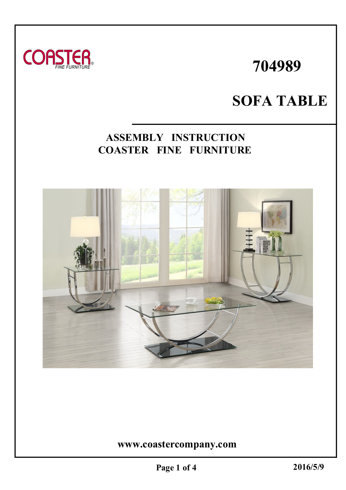 Coaster 704989 Assembly Guide - ManualMachine.com