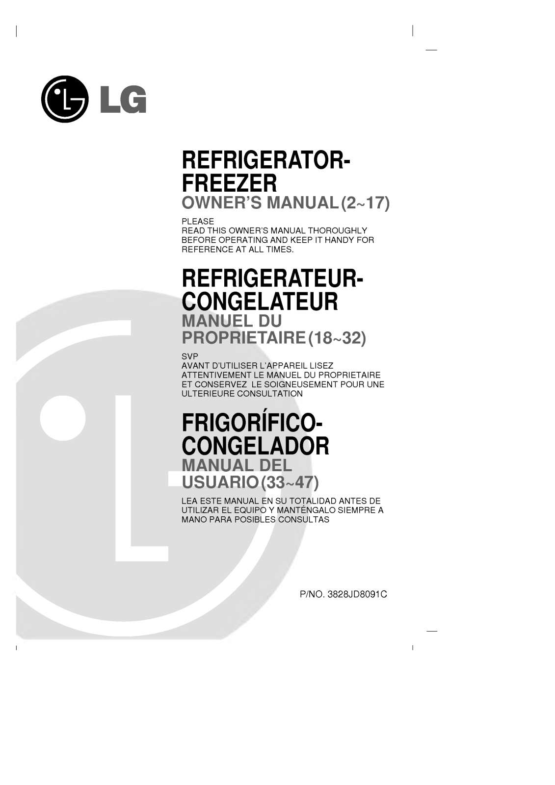 LG GR-642TVPF, GR-64G43CVF, GR-64G43GVF User Manual