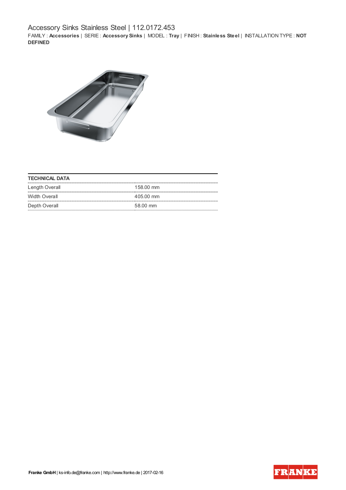 Franke 112.0172.453 Service Manual