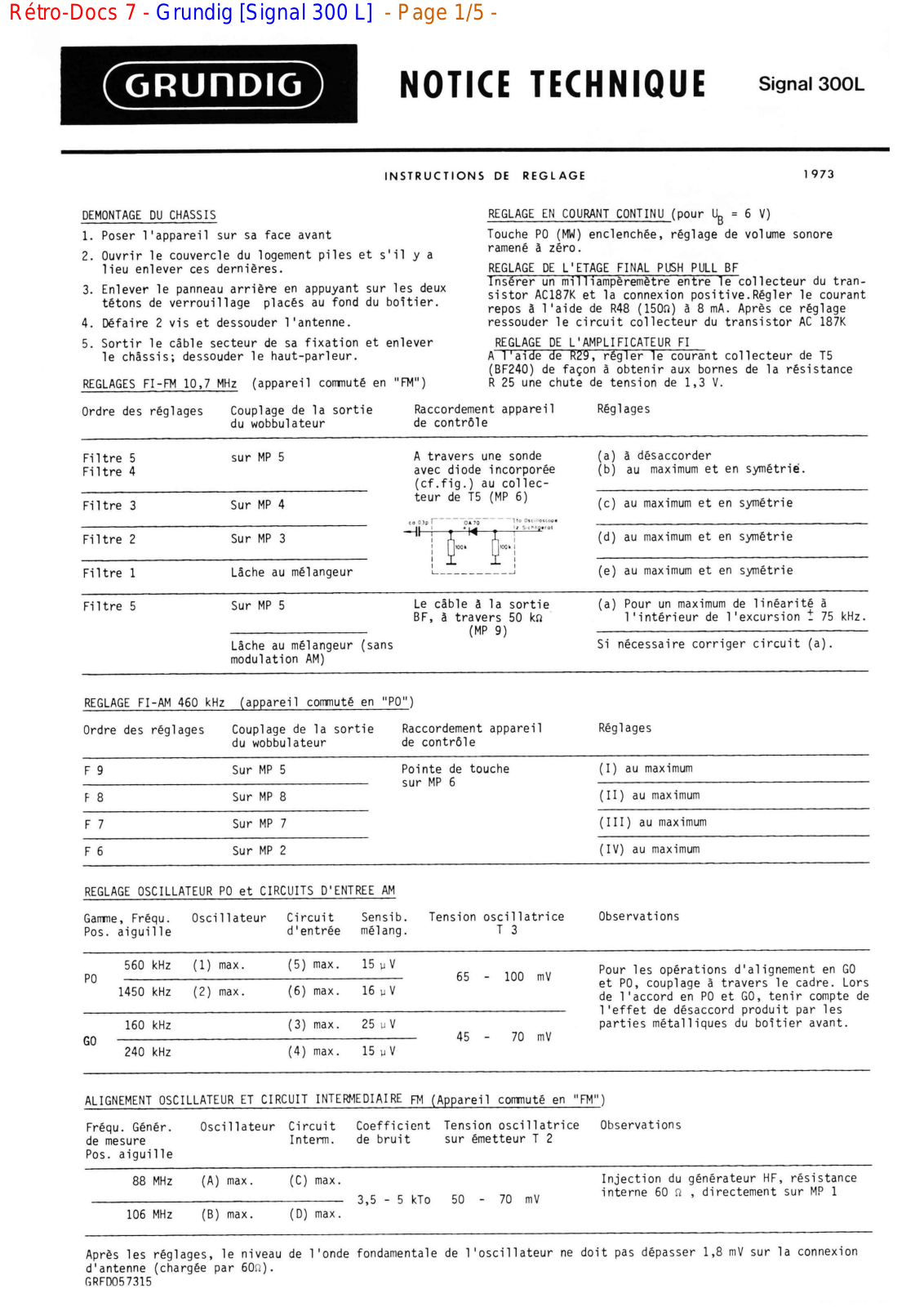 Grundig Signal 300L service manual