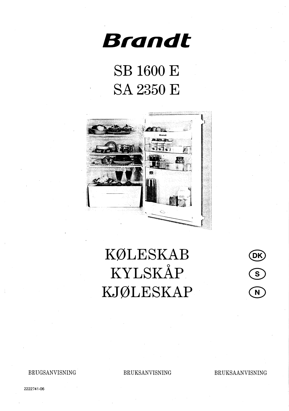 BRANDT SA2350E User Manual