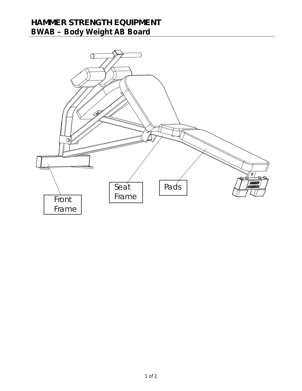 Life Fitness BWAB User manual