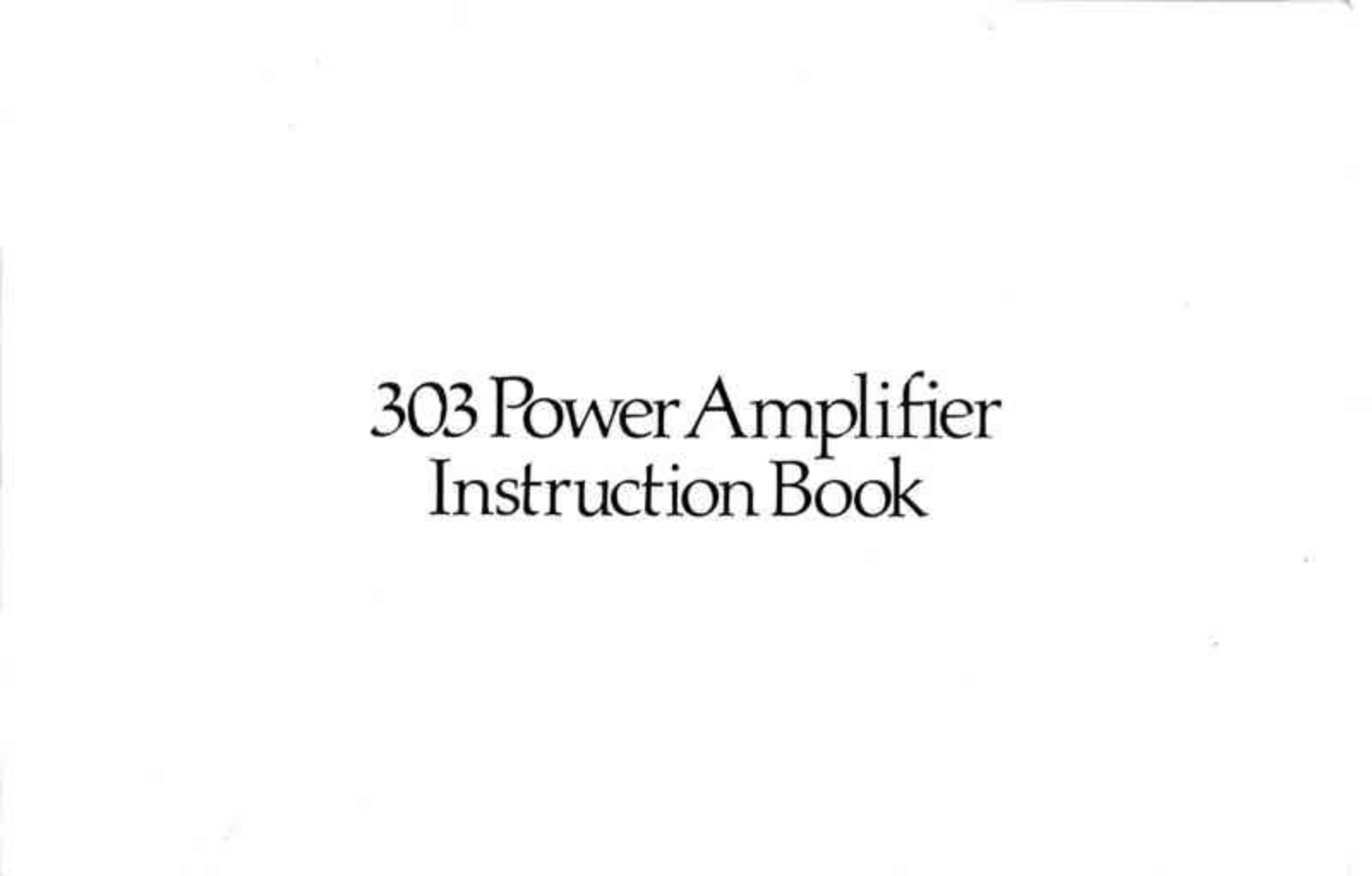 Quad 303 Owners manual