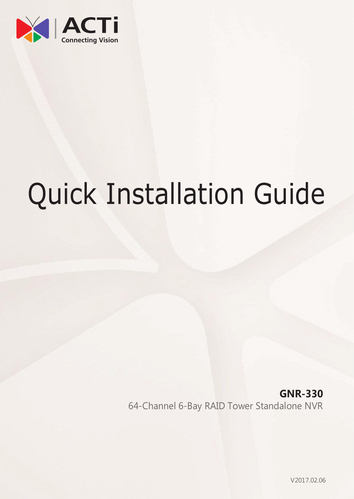 ACTi GNR-330 Installation Guide