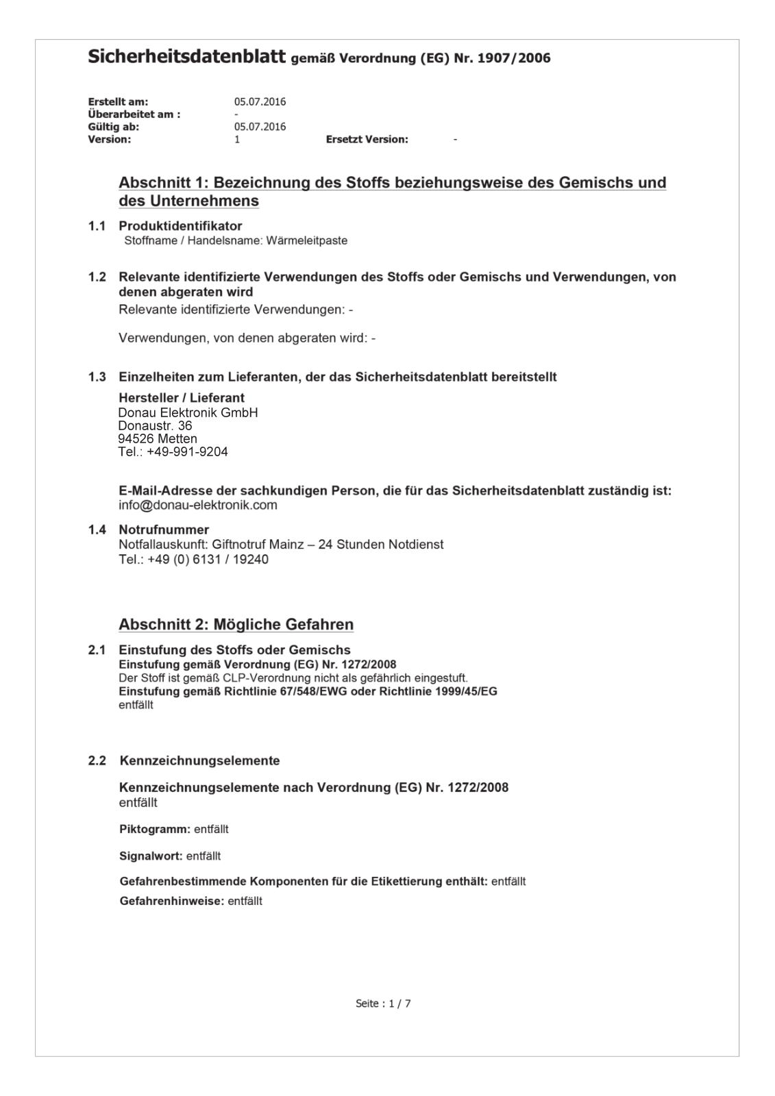 DONAU LEITPASTE 2 5ML Datasheet - ManualMachine.com