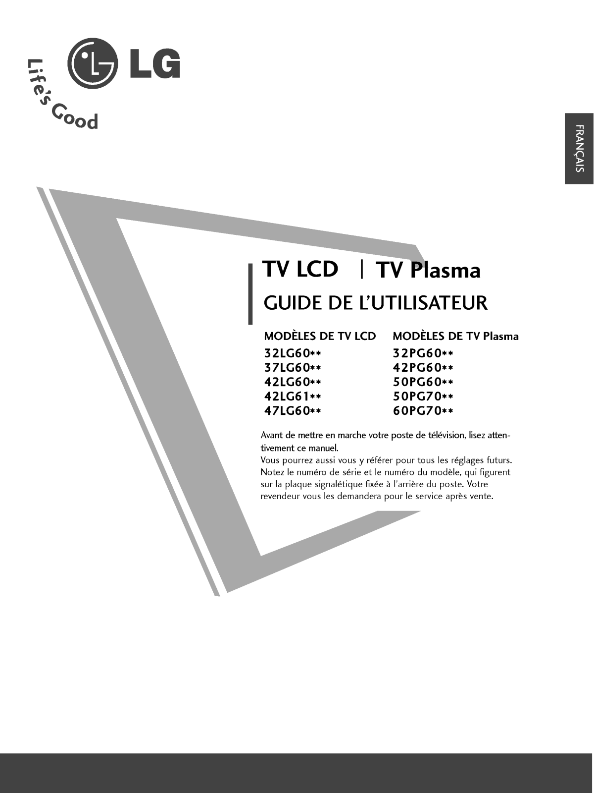 LG 42PG6000, 50PG6000 User Manual