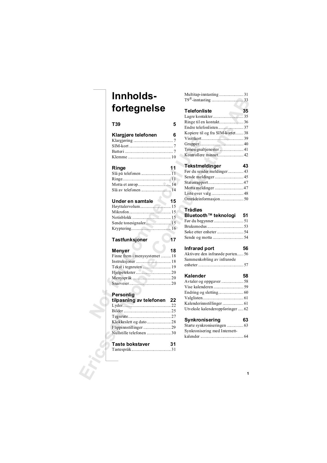 Sony ericsson T39M User Manual