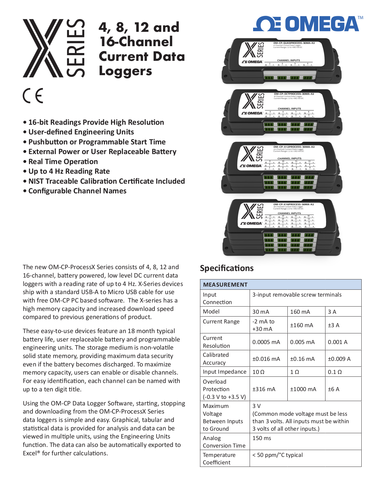 Omega OM-CP-XProcess Specification - ManualMachine.com