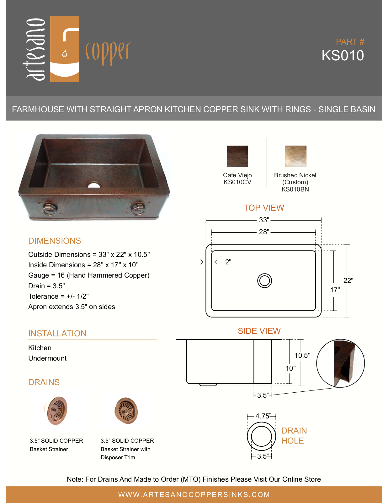 Artesano Design YIPT1133 Specifications - ManualMachine.com