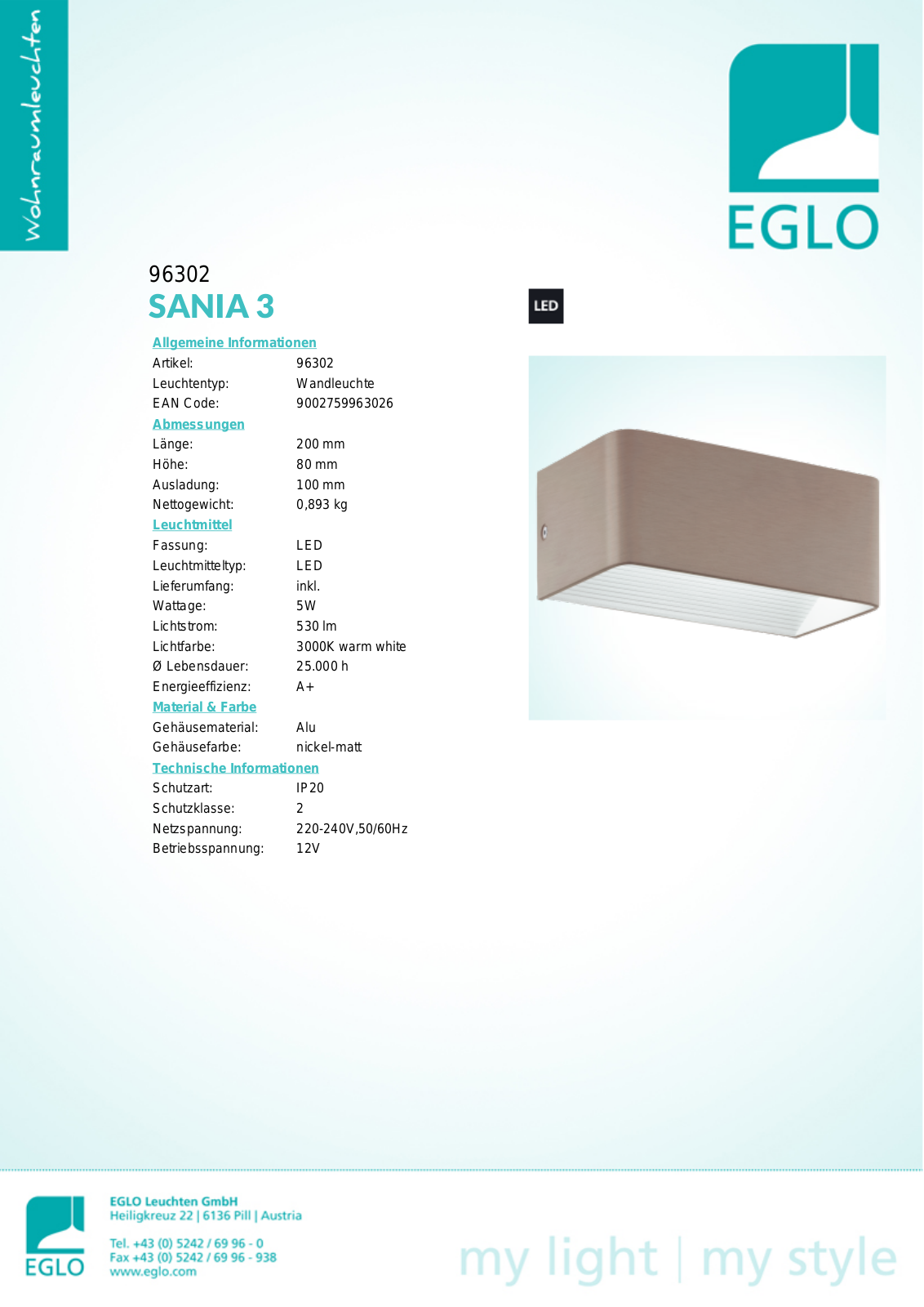 Eglo 96302 Service Manual