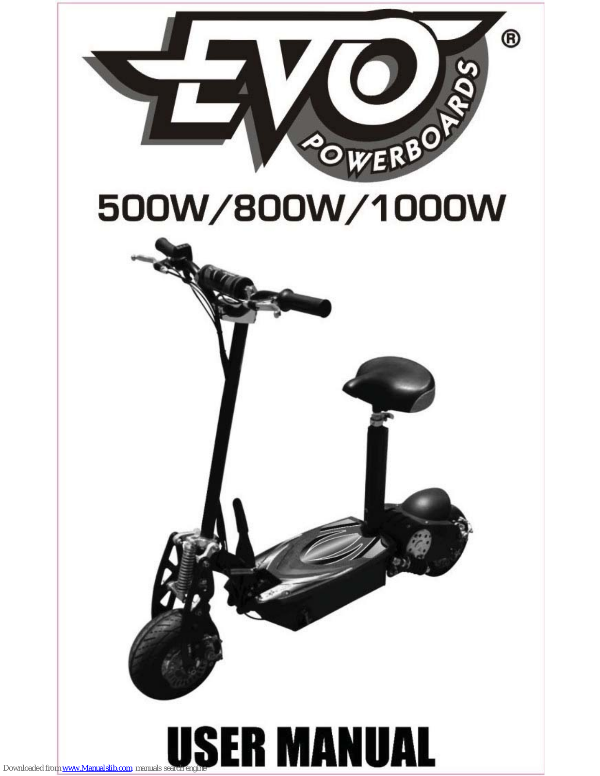 Evo 500, 800, 1000 User Manual - ManualMachine.com