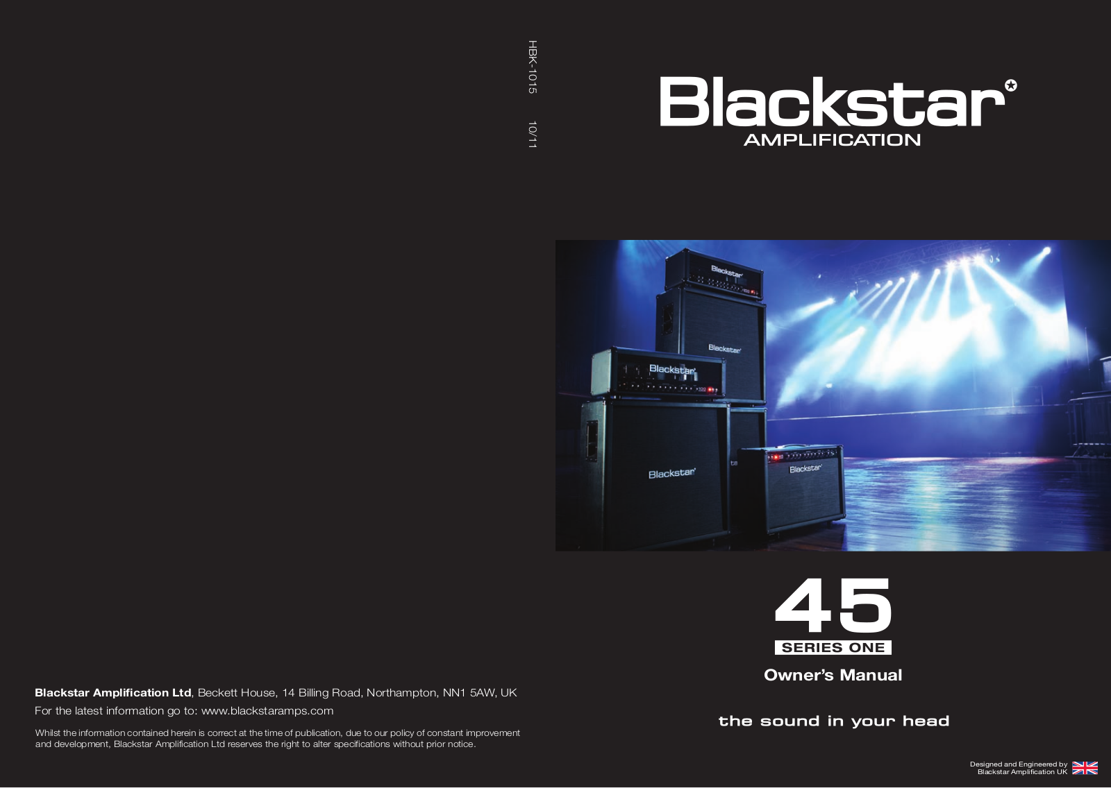 Blackstar 45 Series One Owner's Manual